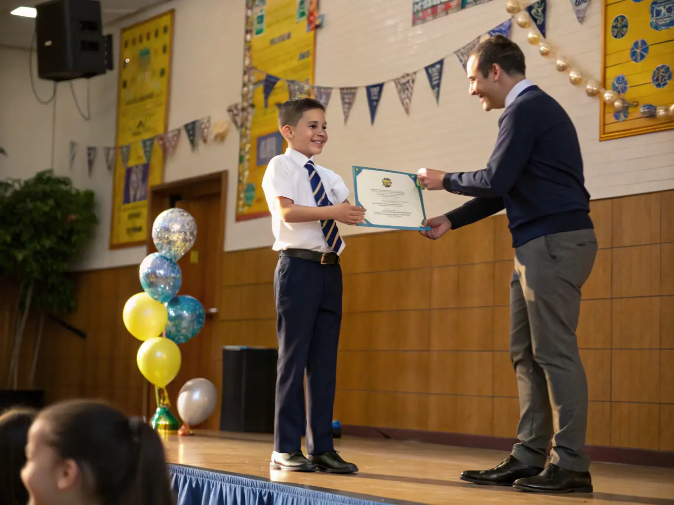 A student from ASSOCIATION SPORTIVE DU COLLEGE D'YDES is receiving an award for outstanding performance in a sports competition, highlighting personal achievement and dedication.